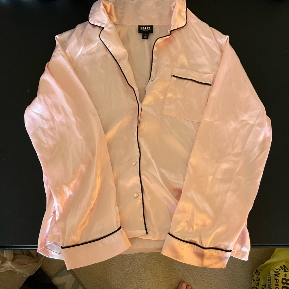 INC International Concepts Light Pink Satin Top